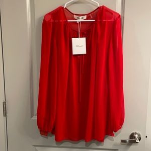 DVF sheer top with tank included in red